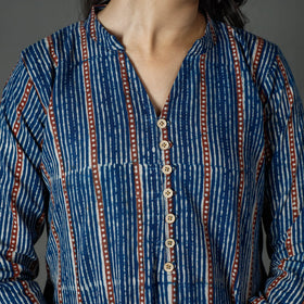 Buy Pipad Block Printed Cotton Long Kurta for Women