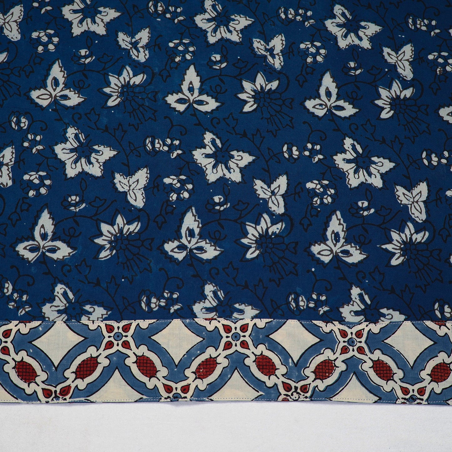 Shop Blue Pipad Block Printed Cotton Blouse Piece