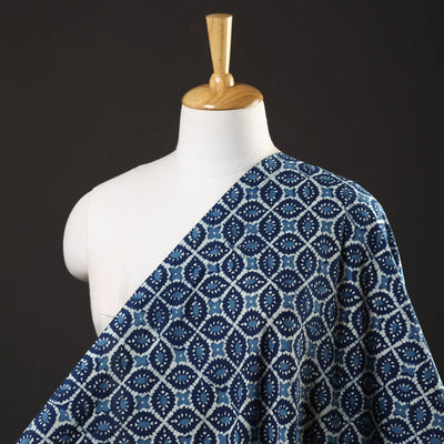 Blue - pipad printed cotton fabric - handcrafted