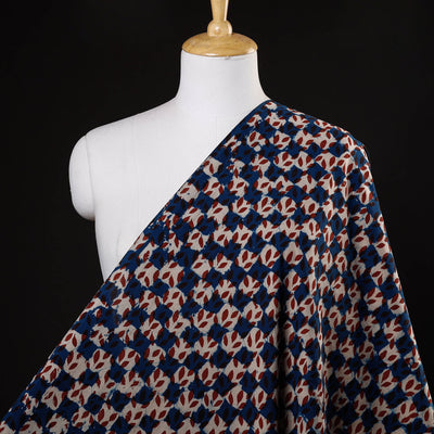 Blue - pipad printed cotton fabric - handcrafted