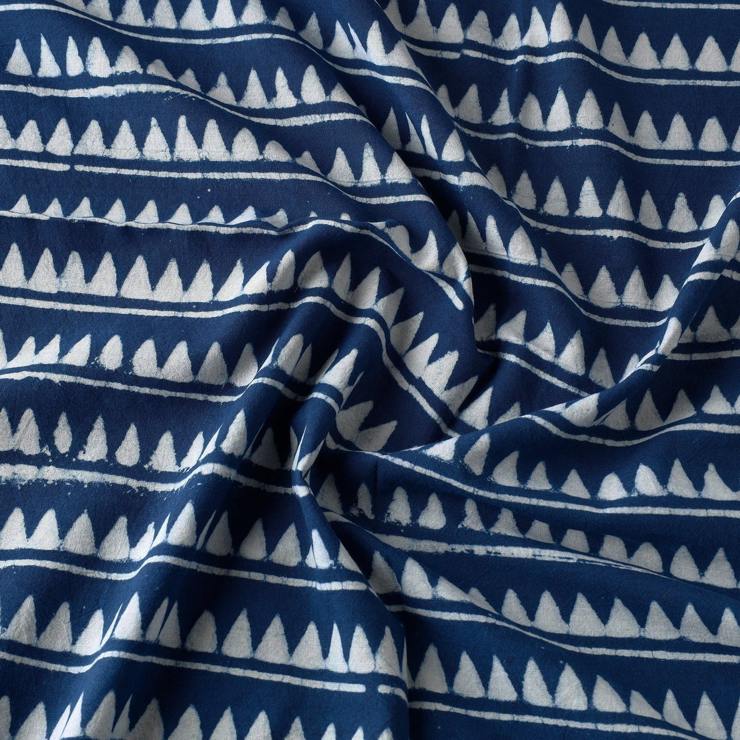 Blue - pipad printed cotton fabric - handcrafted