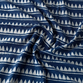 Blue - pipad printed cotton fabric - handcrafted