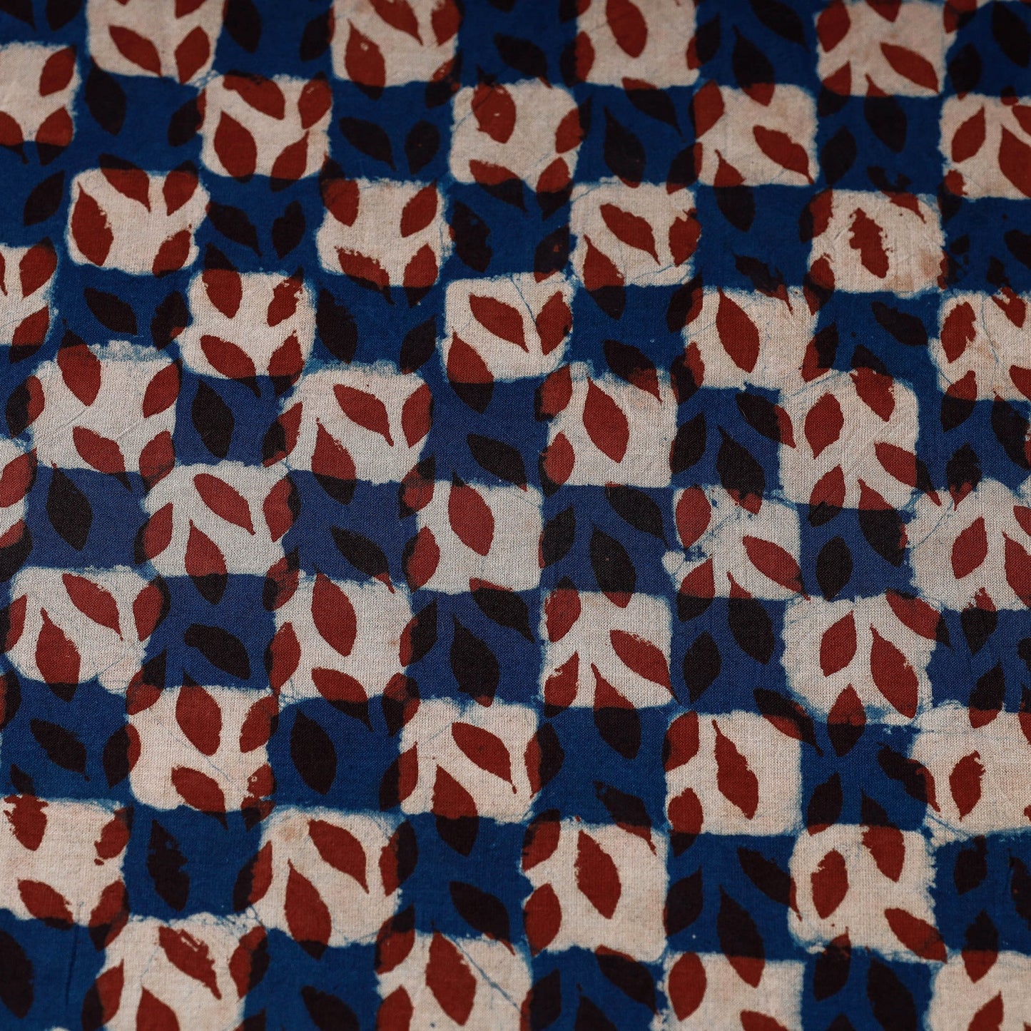 Blue - pipad printed cotton fabric - handcrafted