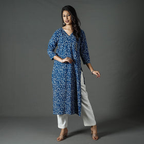 Buy Pipad Block Printed Cotton Long Kurta for Women