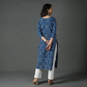 Buy Pipad Block Printed Cotton Long Kurta for Women