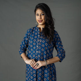 Buy Pipad Block Printed Cotton Long Kurta for Women