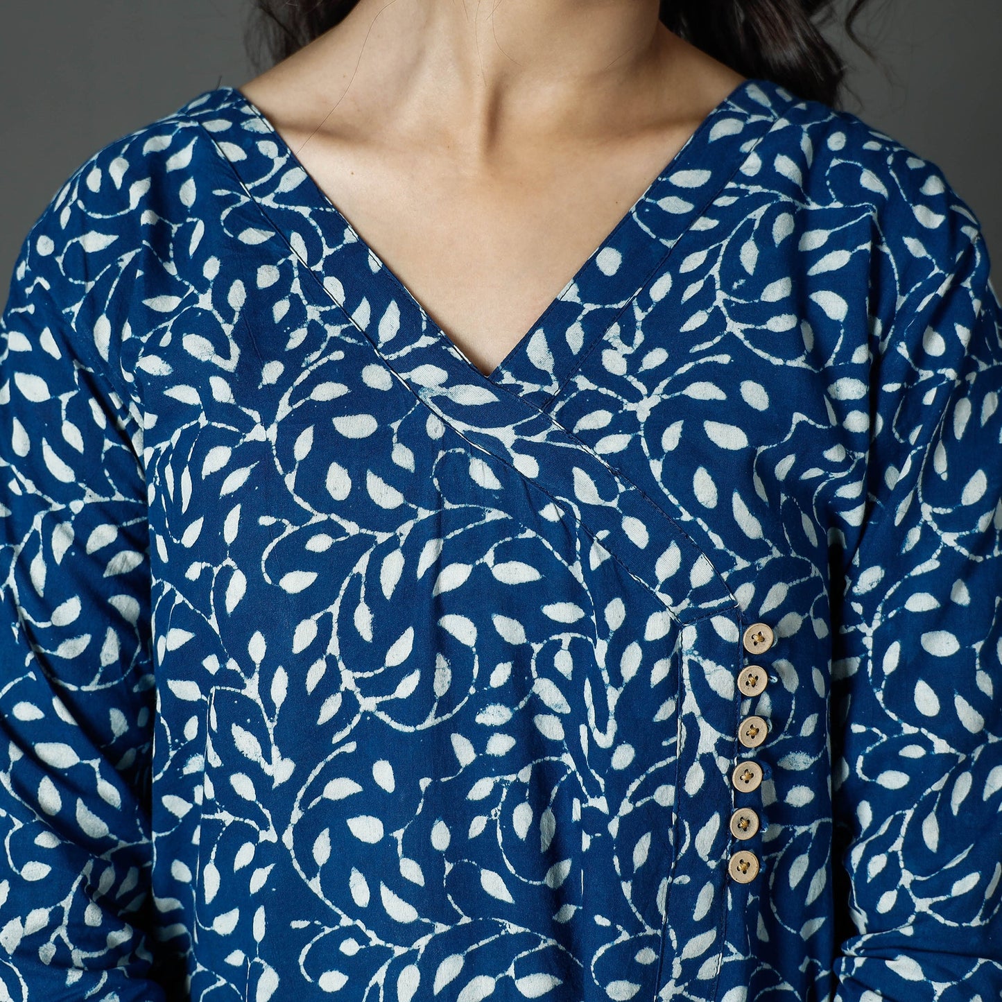 Buy Pipad Block Printed Cotton Long Kurta for Women