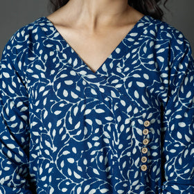 Buy Pipad Block Printed Cotton Long Kurta for Women