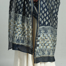  Pipad Block Printed Handloom Chanderi Silk Dupatta 63 