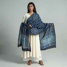 Buy Pipad Block Printed Handloom Chanderi Silk Dupatta 67 Online l iTokri.com