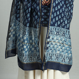 Buy Pipad Block Printed Handloom Chanderi Silk Dupatta 67 Online l iTokri.com