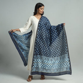 Buy Pipad Block Printed Handloom Chanderi Silk Dupatta 67 Online l iTokri.com