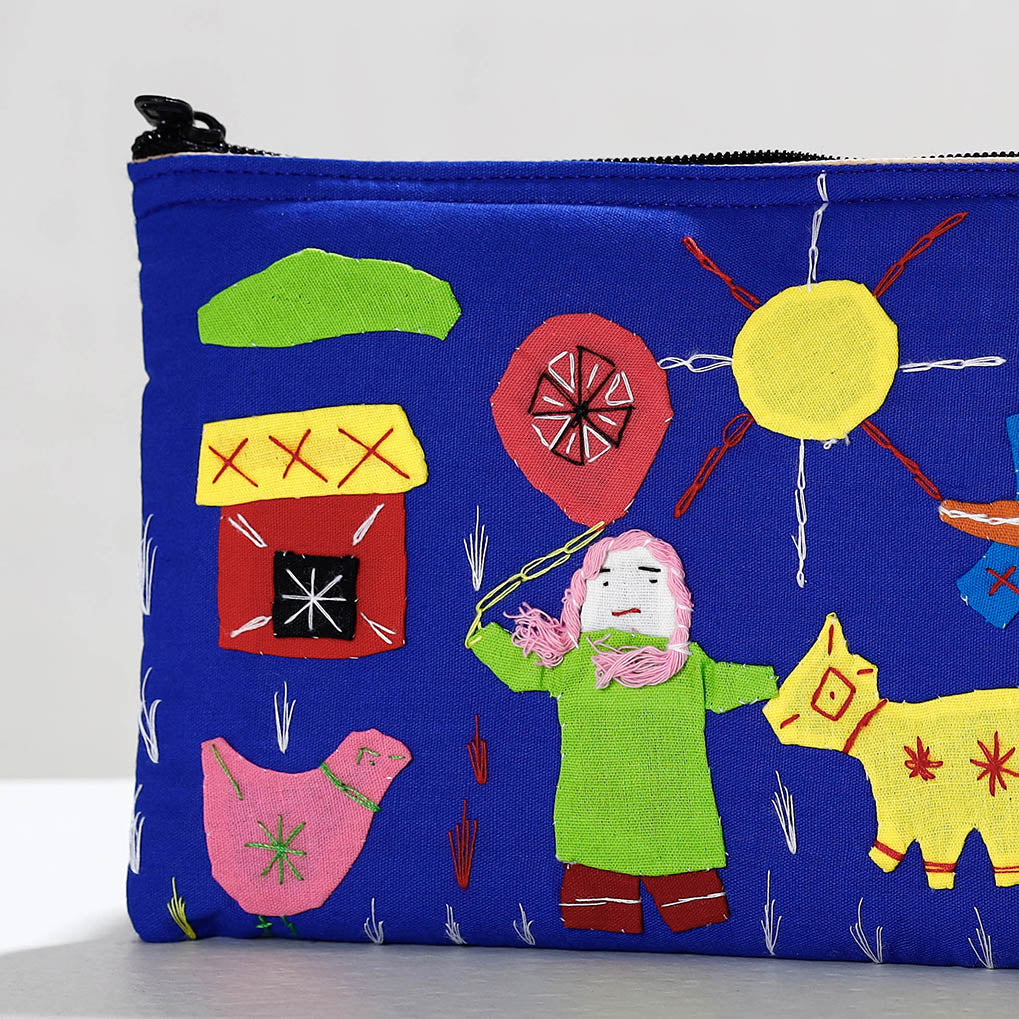  Pipli Applique Work Cotton Cosmetic Pouch 