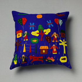  Pipli Applique Work Cotton Cushion Cover (16 x 16 in) Assorted Online at iTokri.com