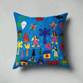 Blue Pipli Applique Work Cotton Cushion Cover