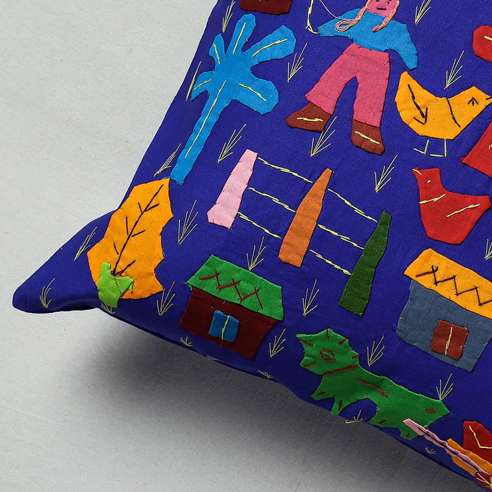  Pipli Applique Work Cotton Cushion Cover Online at iTokri.com
