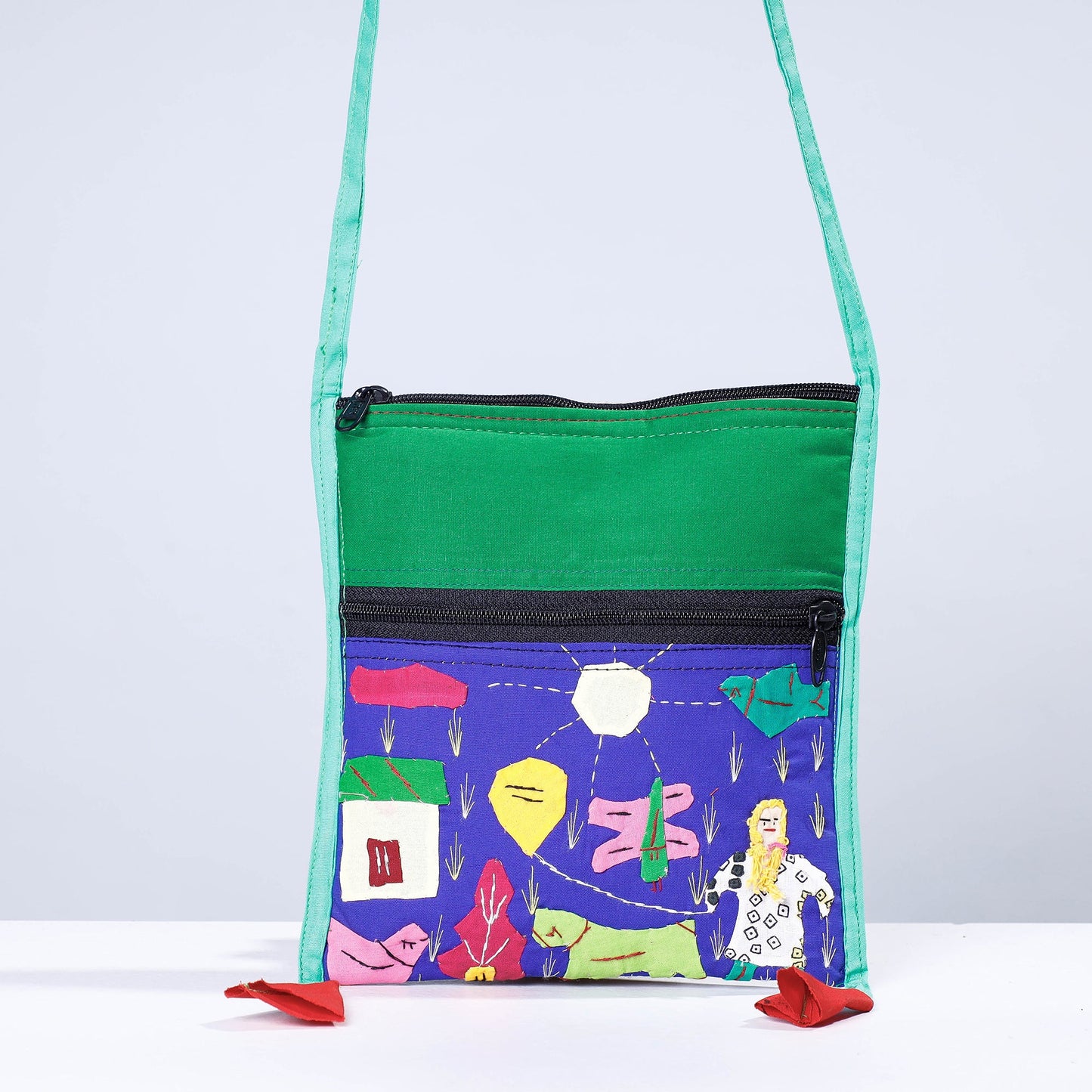 Buy Pipli Applique Work Cotton Sling Bag Online at iTokri.com
