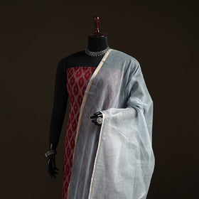Plain cotton kota doria dupatta 17 - handcrafted