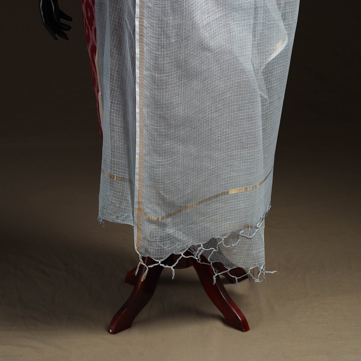 Plain cotton kota doria dupatta 17 - handcrafted