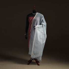 Plain cotton kota doria dupatta 17 - handcrafted