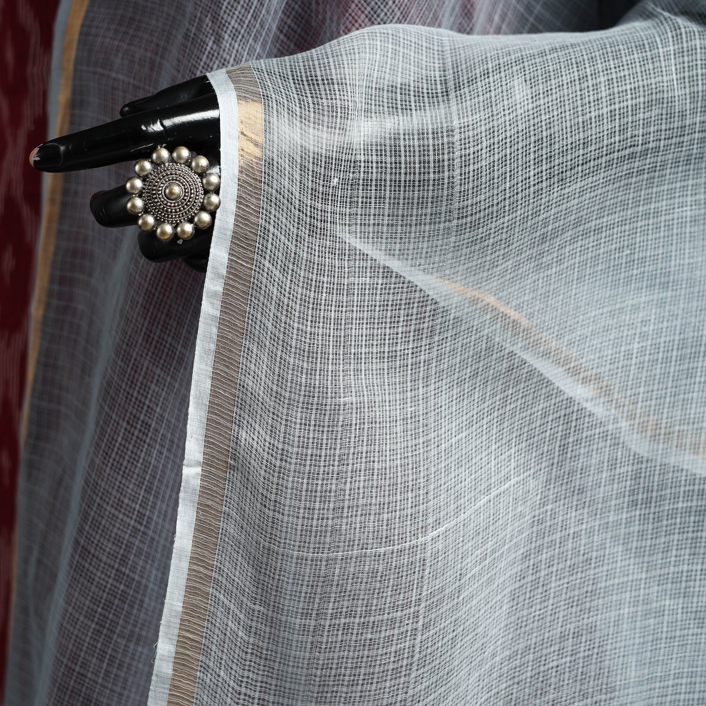 Plain cotton kota doria dupatta 17 - handcrafted