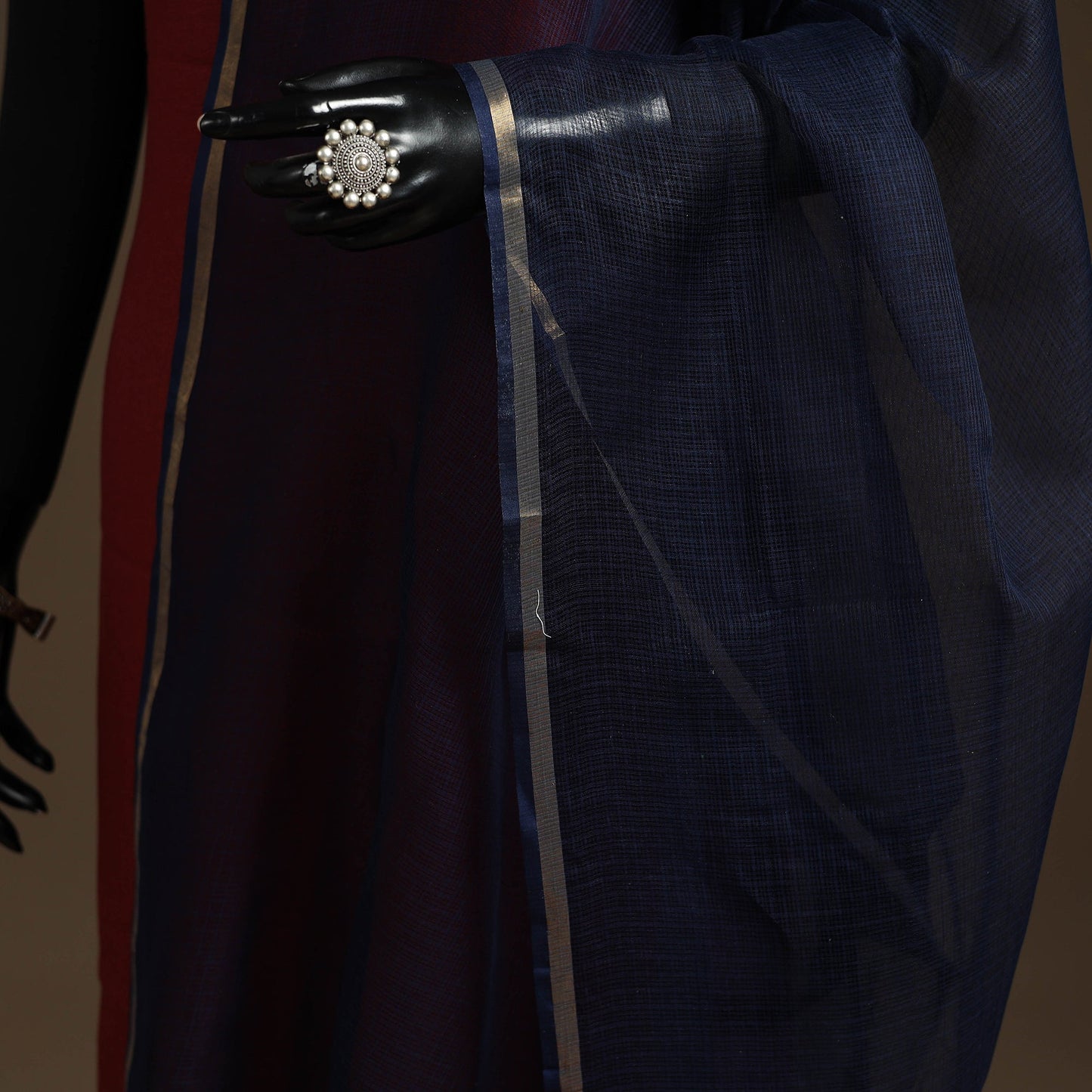 Plain cotton kota doria dupatta 18 - handcrafted