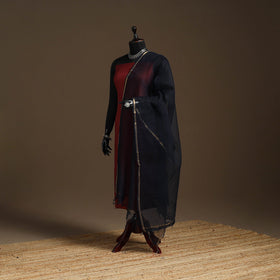 Plain cotton kota doria dupatta 23 - handcrafted