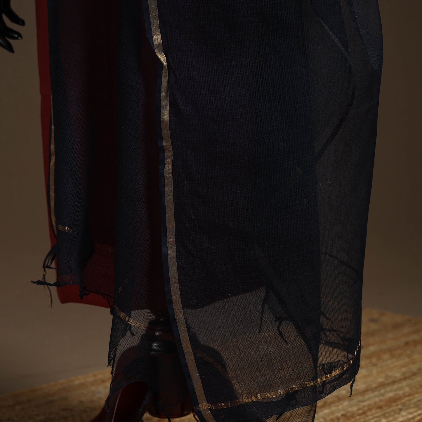 Plain cotton kota doria dupatta 23 - handcrafted