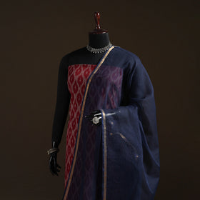 Plain cotton kota doria dupatta 24 - handcrafted