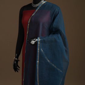Plain cotton kota doria dupatta 28 - handcrafted