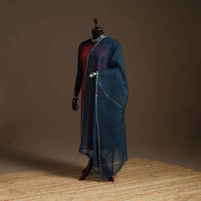 Plain cotton kota doria dupatta 28 - handcrafted