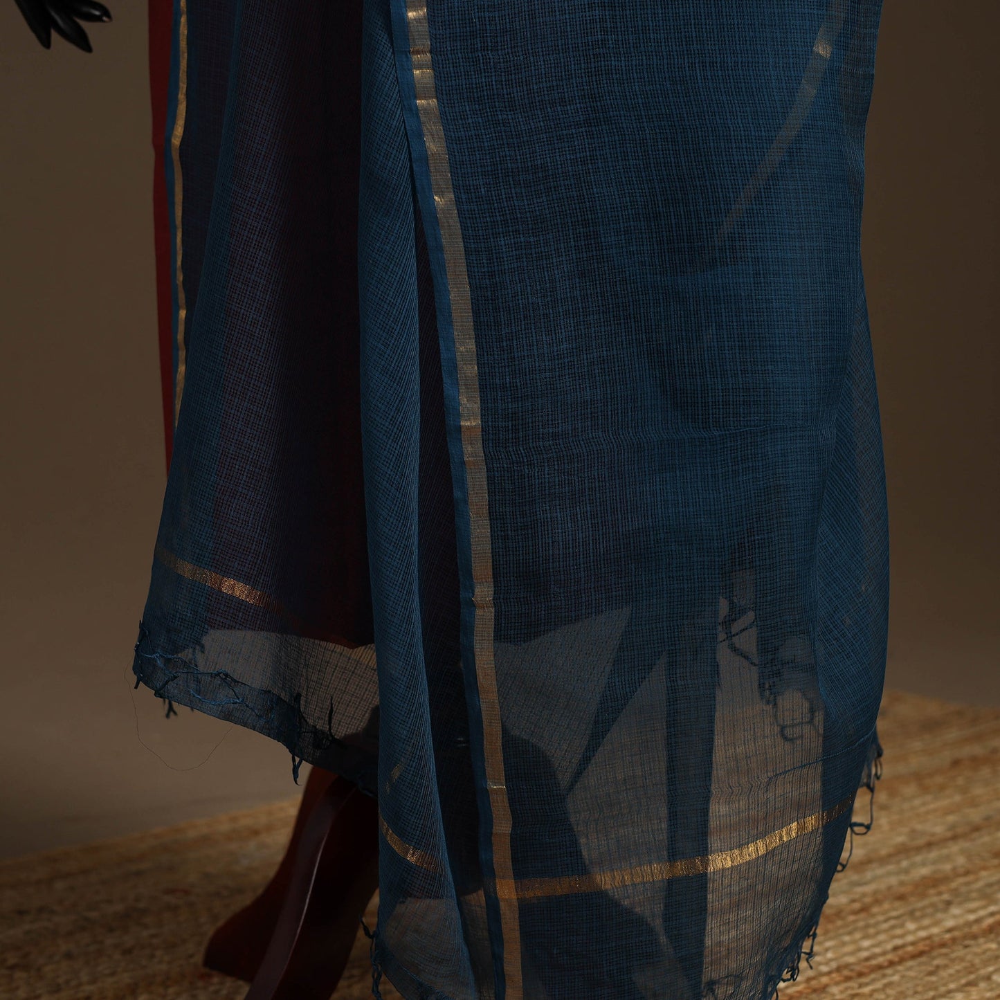 Plain cotton kota doria dupatta 28 - handcrafted