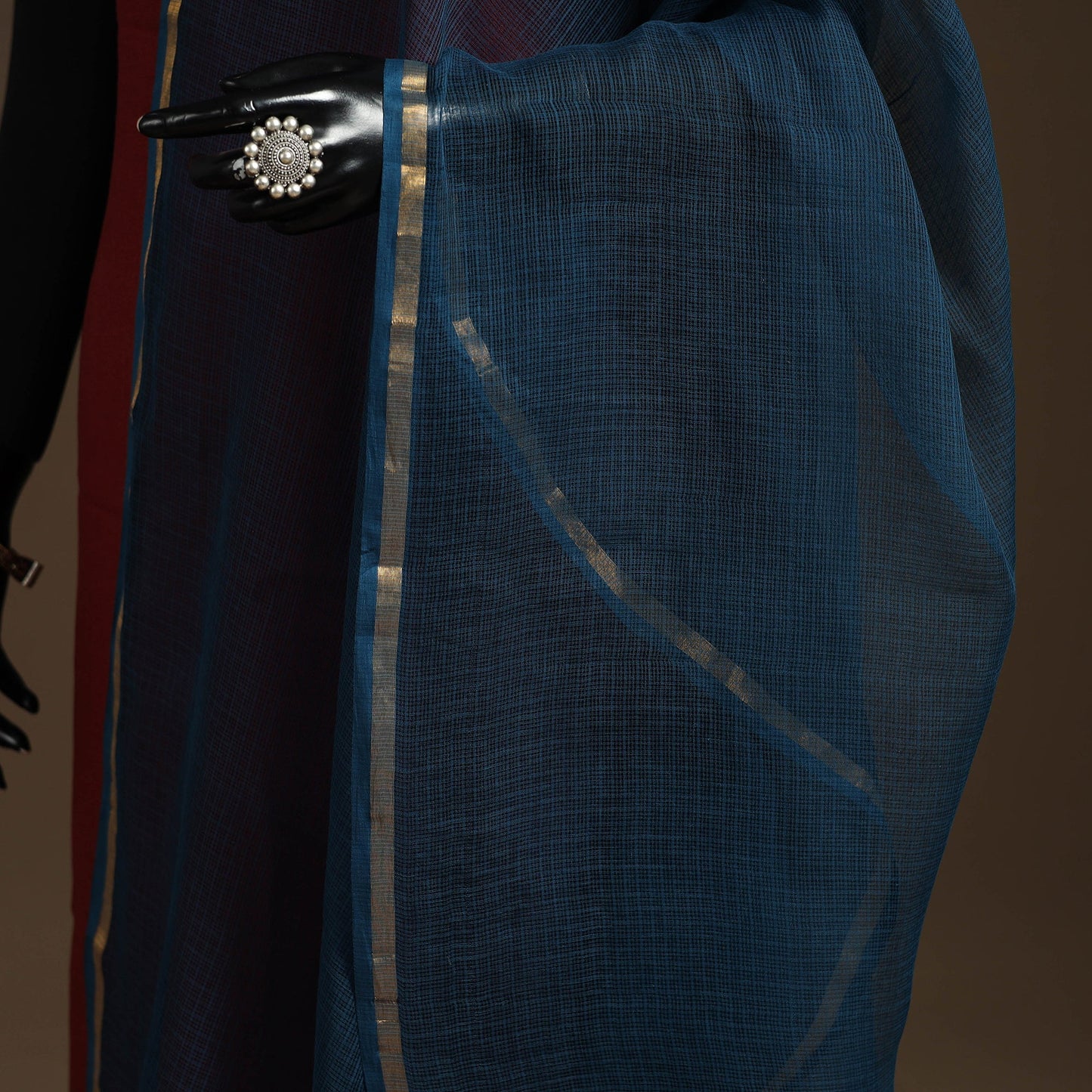 Plain cotton kota doria dupatta 28 - handcrafted