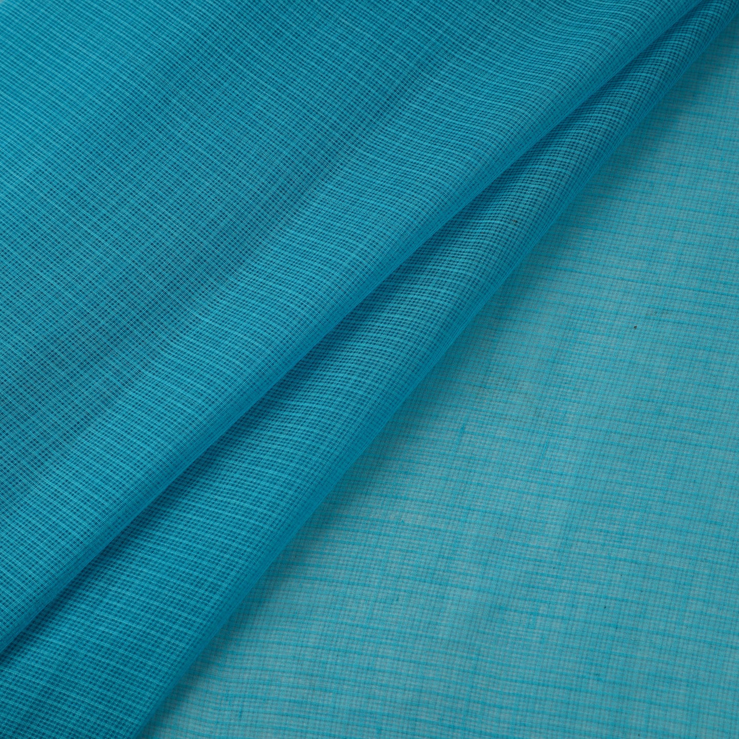 Blue Plain Cotton Kota Doria Fabric 