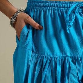 Blue Plain Cotton Women Salwar