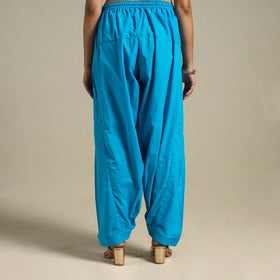 Blue Plain Cotton Women Salwar