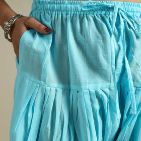 Blue Plain Cotton Women Salwar