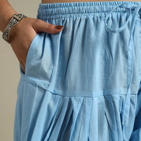 Blue - plain cotton women salwar 10 - handcrafted