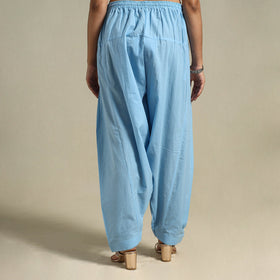 Blue - plain cotton women salwar 10 - handcrafted