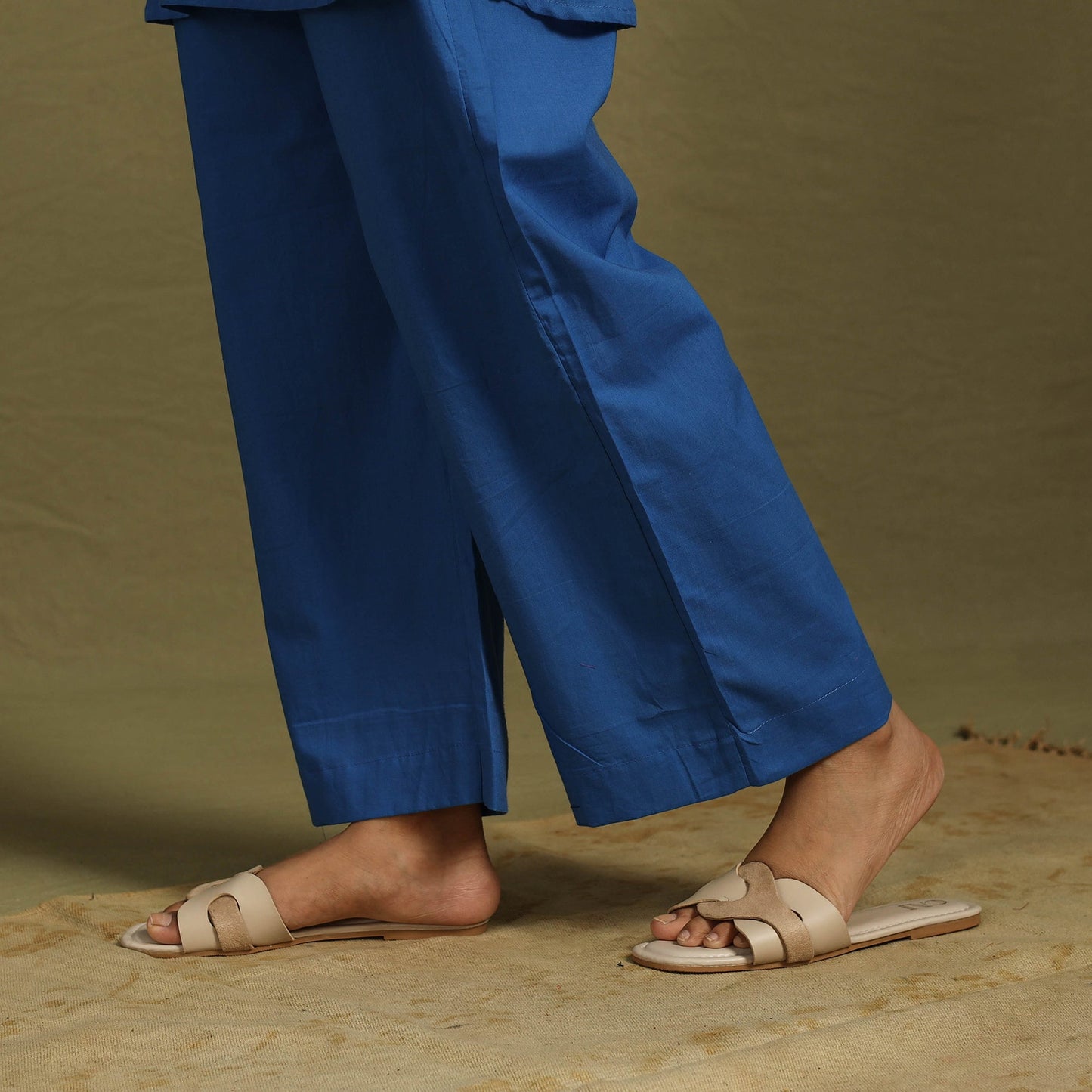 Blue Plain Dyed Cotton Co-Ord Set