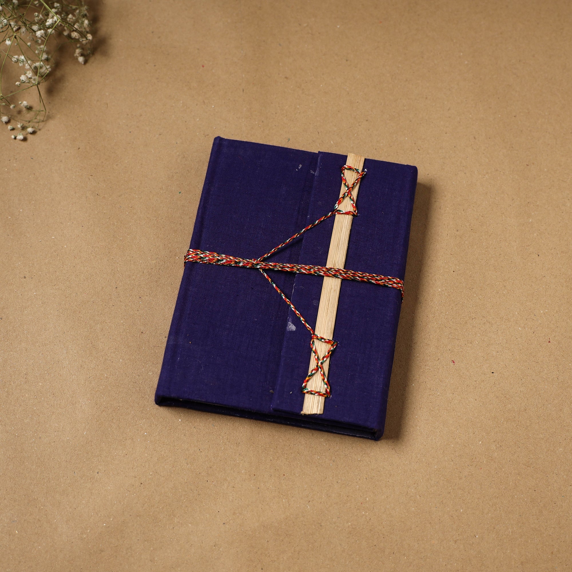 Plain Fabric Cover Handmade Paper Notebook with Thread Lock