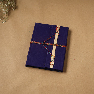 Plain fabric cover handmade paper notebook with thread lock