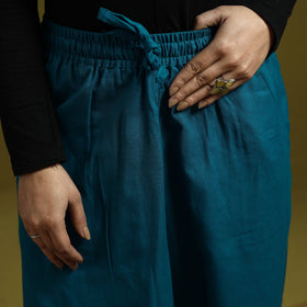 Blue - plain flex cotton elasticated harem pant 12