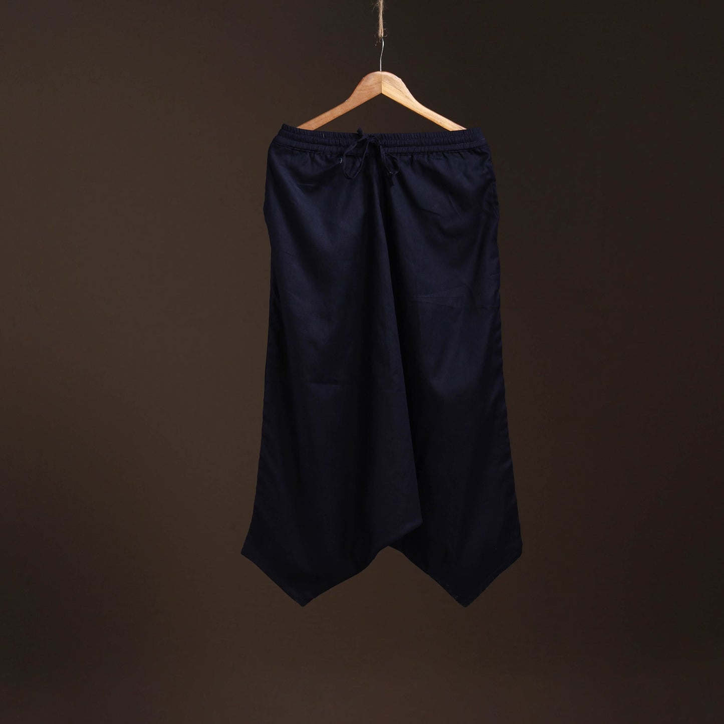 Blue - plain flex cotton elasticated harem pant 13