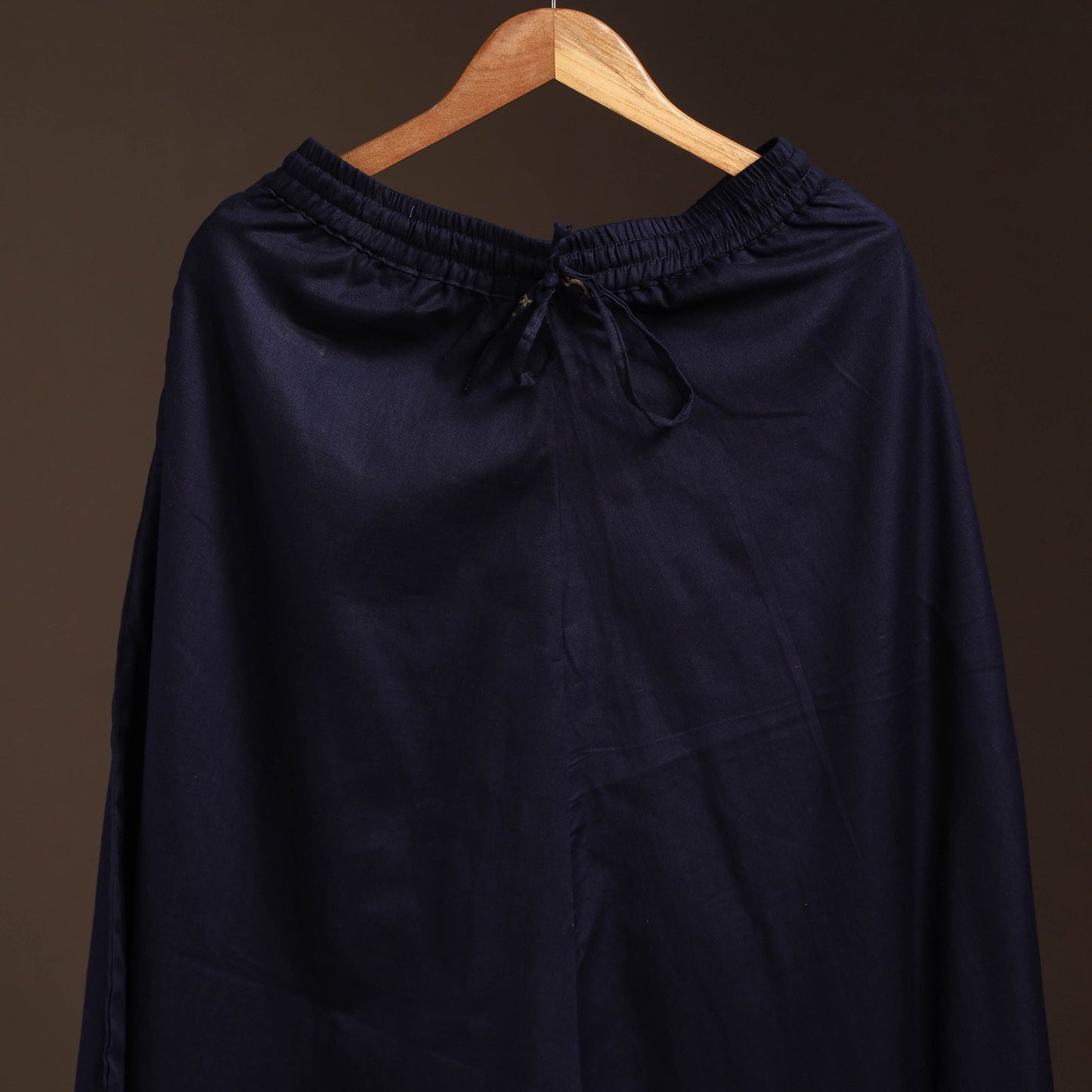 Blue - plain flex cotton elasticated harem pant 13