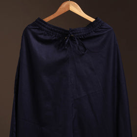 Blue - plain flex cotton elasticated harem pant 13