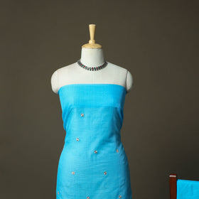 Plain kota doria cotton zari work 3pc unstitched dress