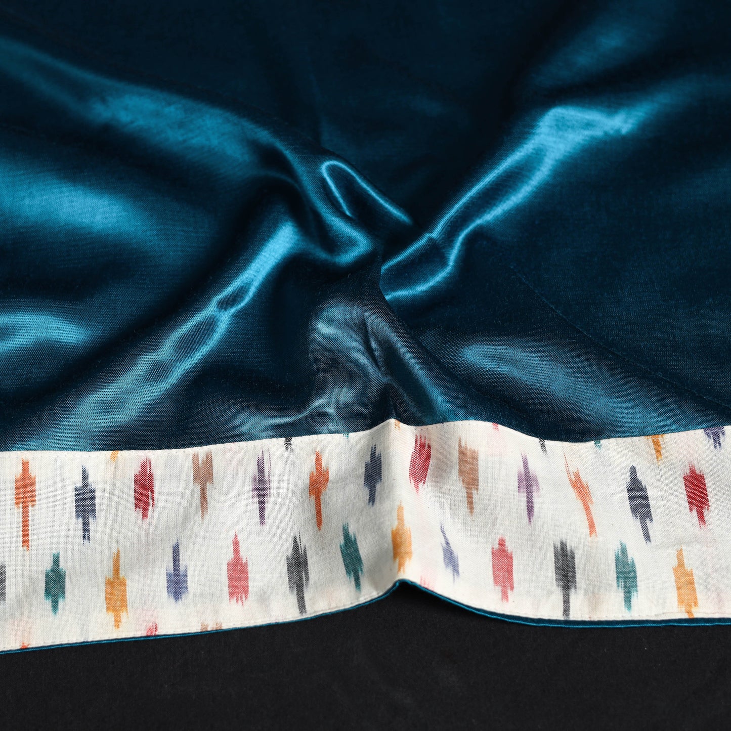 Blue Plain Mashru Silk Blouse Piece 