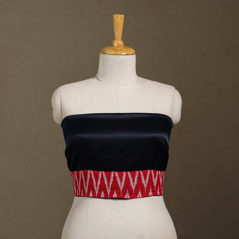 Blue Plain Mashru Silk Blouse Piece 