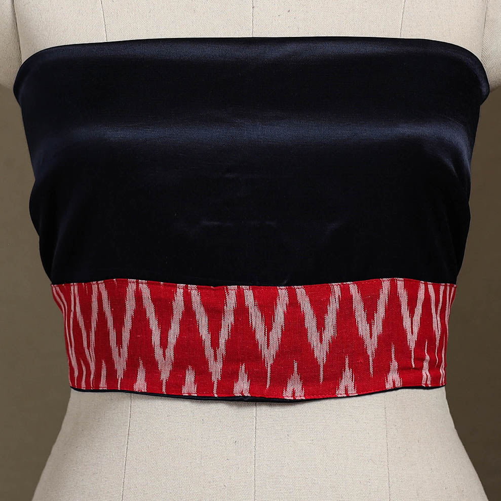 Blue Plain Mashru Silk Blouse Piece 